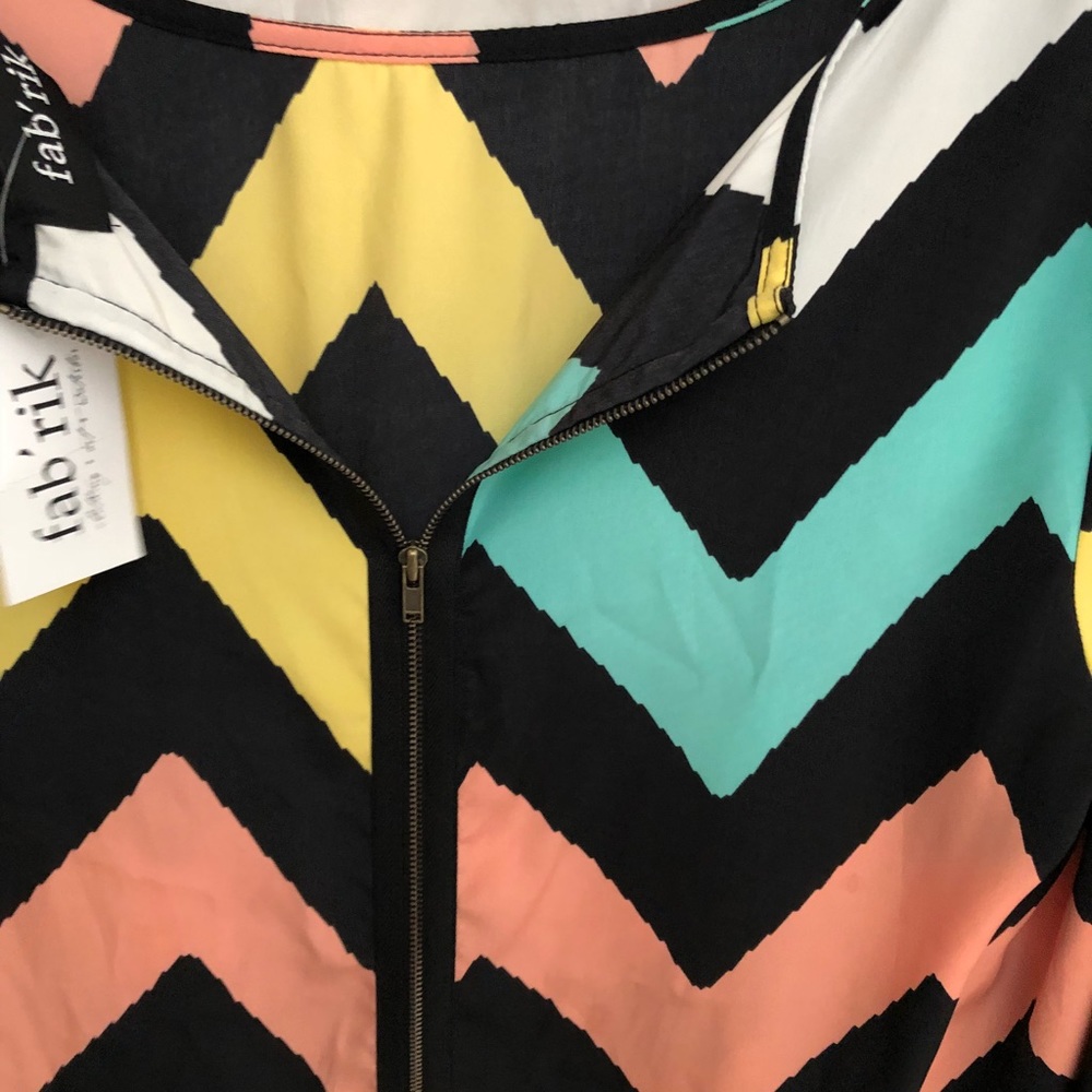 Multiple colors zip down dress